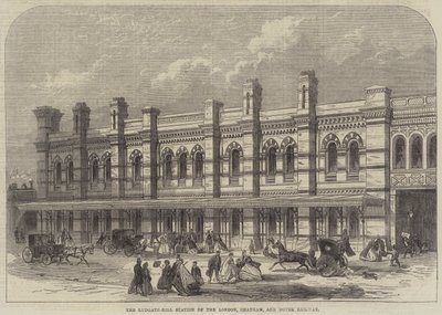 伦敦、查塔姆和多佛铁路的 Ludgate-Hill 车站（雕刻） 作者 英语学校