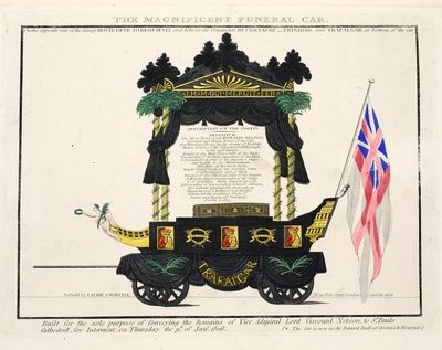 宏伟的葬礼车，酒吧。 1806（手工彩色雕刻） 作者 英语学校