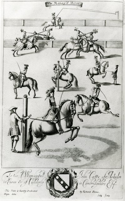 Manug&39;d Horse，来自1686年Richard Blome出版的“The Gentleman&39;s Recreation” 作者 英语学校