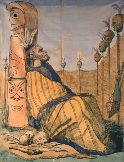 毛利酋长，约 1850 年（布面水墨画） 作者 英语学校