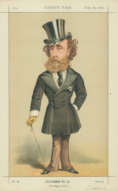 The Marquis（John）Townshend，The Beggars Friend，1870年2月26日，名利场漫画 作者 英语学校