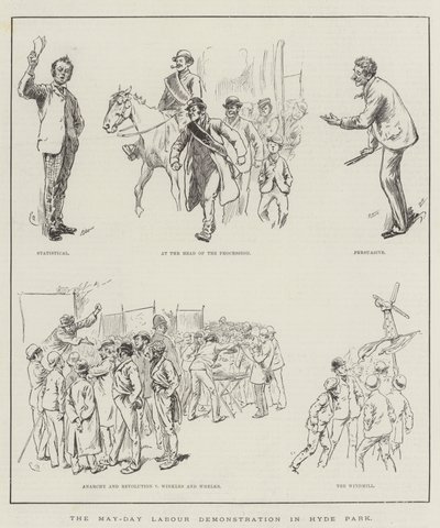 海德公园五一劳动示威（版画） 作者 英语学校