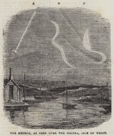 在怀特岛麦地那上空看到的流星（雕刻） 作者 英语学校