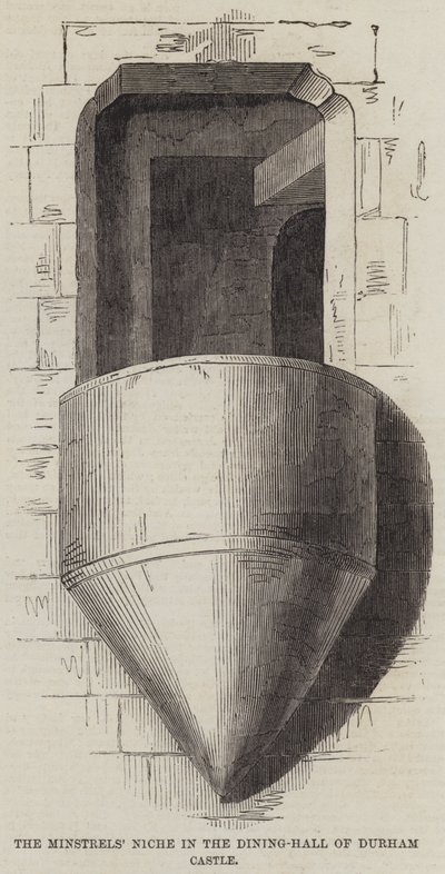 达勒姆城堡餐厅的吟游诗人壁龛（版画） 作者 英语学校