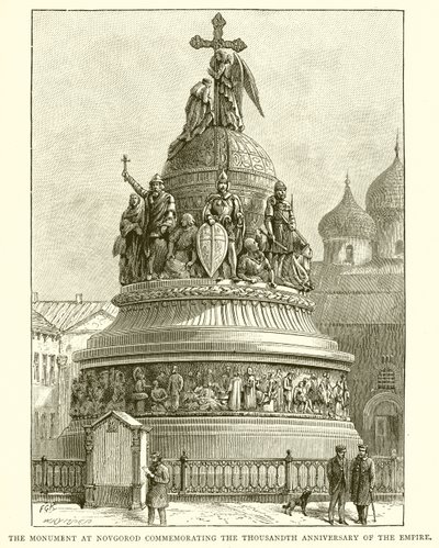 诺夫哥罗德纪念碑纪念帝国成立一千周年，1862年 作者 英语学校