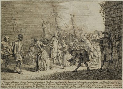 最杰出的签署者Senesinos登陆英格兰，c.1726 作者 英语学校