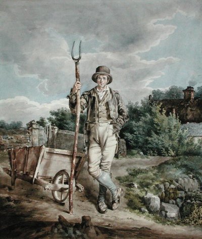 铺粪机，约1830年（纸上水彩画） 作者 英语学校