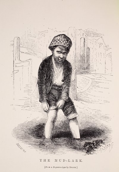 The Mud-Lark，经过理查德·比尔德的银版照相，伦敦工党和伦敦穷人的插图由Henry Mayhew，酒吧。 1862年 作者 英语学校