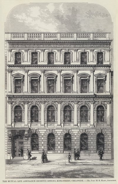 人寿保险协会办公室，King-Street，Cheapside（雕刻） 作者 英语学校