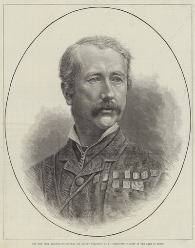 The New Peer, 中将 Garnet Wolseley 爵士，GCB，埃及陆军总司令（雕刻） 作者 英语学校