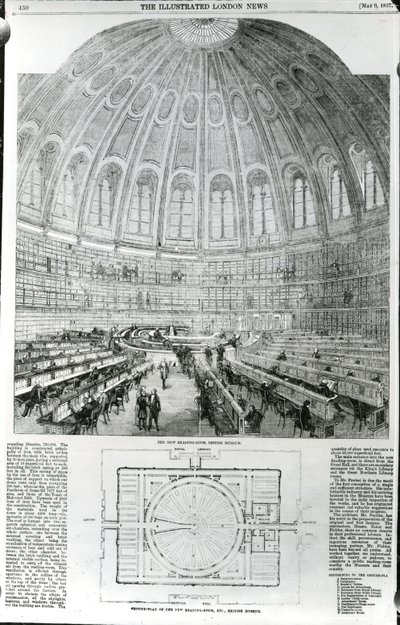 大英博物馆新阅览室于1857年5月9日出版于“伦敦新闻画报” 作者 英语学校