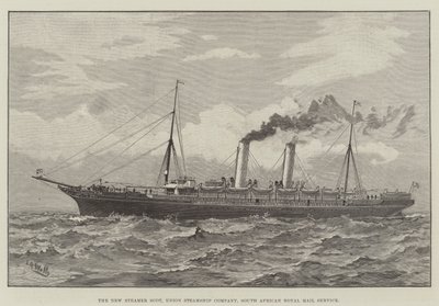 The New Steamer Scot，联合轮船公司，南非皇家邮政服务（雕刻） 作者 英语学校
