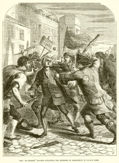 No Popery Rioters在Palace Yard攻击议会议员 作者 英语学校
