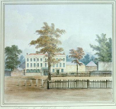 1751年，老房子和沃克斯豪尔花园的入口 作者 英语学校