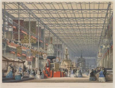 伟大展览的开幕 - 英国教堂中殿，1851年 作者 英语学校