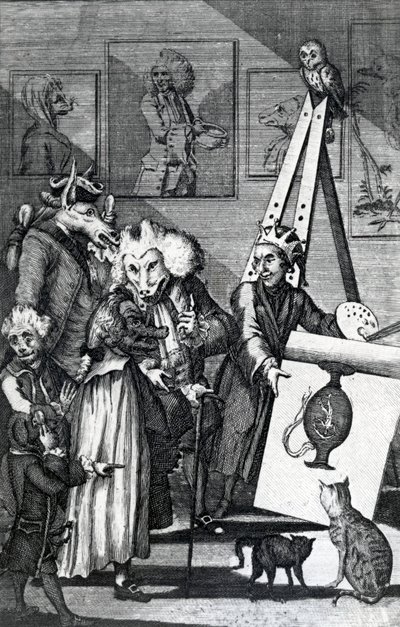 画家将他的照片提交给鉴赏家和古董考试，1774年 作者 英语学校