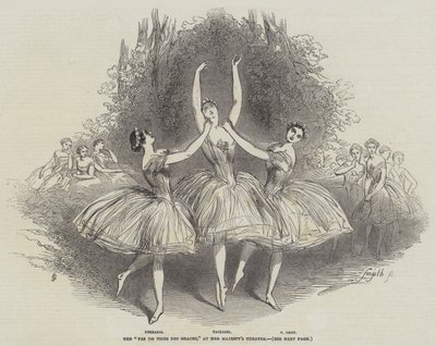 女王陛下剧院的“Pas de Trois des Graces”（雕刻） 作者 英语学校