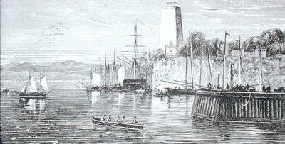 美国华盛顿特区的波托马克河，出自托马斯-米尔纳牧师的《地理画廊》，约1880年出版（雕刻）。 作者 英语学校