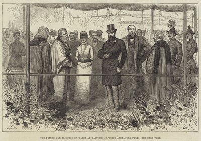 威尔士亲王和王妃在黑斯廷斯为亚历山德拉公园揭幕（版画） 作者 英语学校
