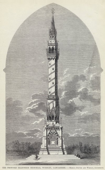 The Proposed Ellesmere Memorial, Worsley, Lancashire (engraving) 作者 英语学校