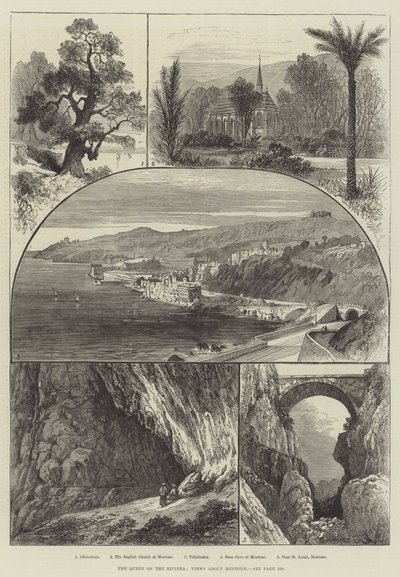 里维埃拉的女王，关于芒通的看法（版画） 作者 英语学校