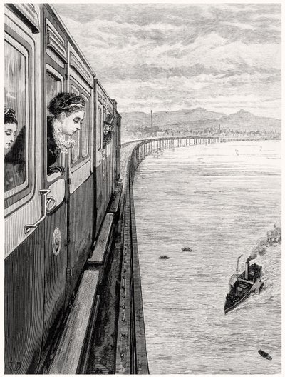 女王从高地归来；女王陛下穿过泰桥，邓迪 作者 英语学校