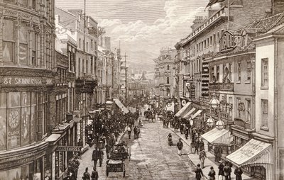 女王访问伯明翰：高街，来自“插图伦敦新闻”，1887年4月2日 作者 英语学校