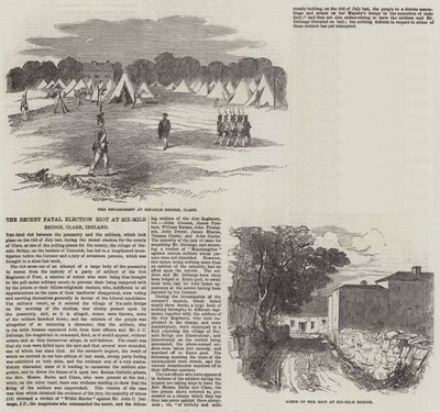最近在爱尔兰克莱尔六英里桥发生的致命选举骚乱（版画） 作者 英语学校