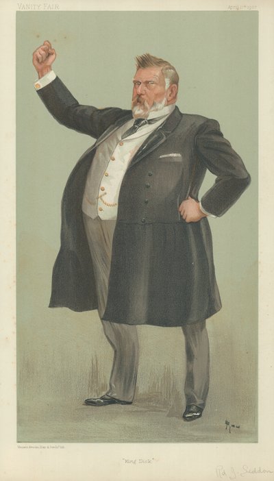 正确的理查德约翰塞登，国王迪克，1902年4月17日，名利场卡通 作者 英语学校