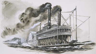 罗伯特·李（Robert E Lee）在密西西比河（Mississippi River）的着名比赛中领先纳奇兹（Natchez） 作者 英语学校