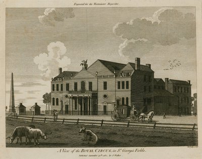 皇家马戏团位于Surrey的St Georges Fields，靠近方尖碑 作者 英语学校