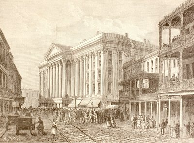 1880 年代新奥尔良圣查尔斯街的圣查尔斯酒店（平版印刷） 作者 英语学校