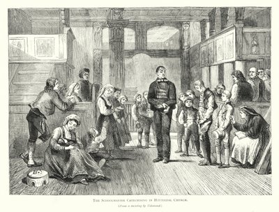 The Schoolmaster Catechising in Hitterdal Church (engraving) 作者 英语学校
