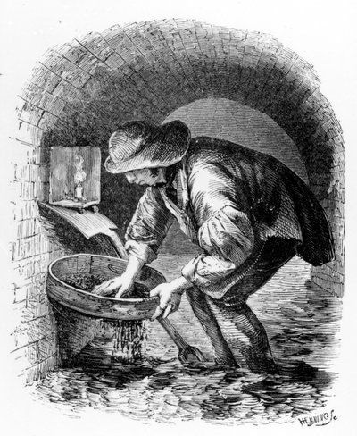 下水道猎人，亨利梅休的“伦敦工党和伦敦穷人”的插图，1840年代 作者 英语学校