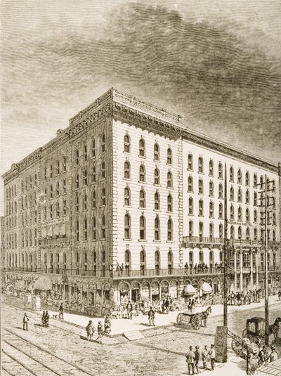 芝加哥谢尔曼酒店，1870年，1876年由宗教信仰协会出版的“美国图片” 作者 英语学校