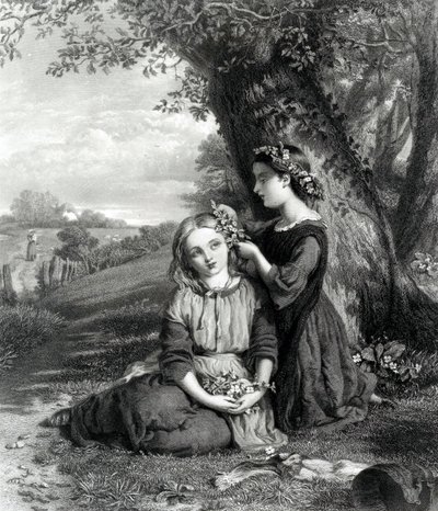 姐妹们，发表在艺术杂志（1867年），由C. Cousen，1867年刻 作者 英语学校