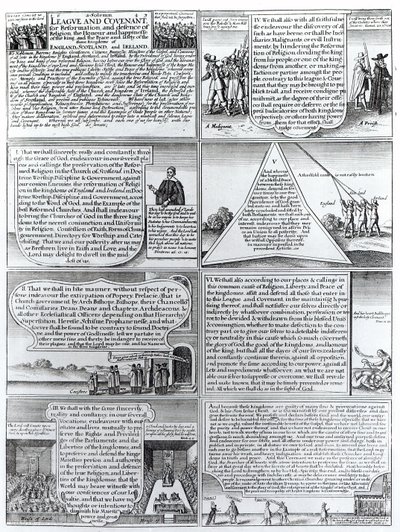 尊贵的联盟和1643年的盟约，由W. Hollar（1607-77）镌刻 作者 英语学校
