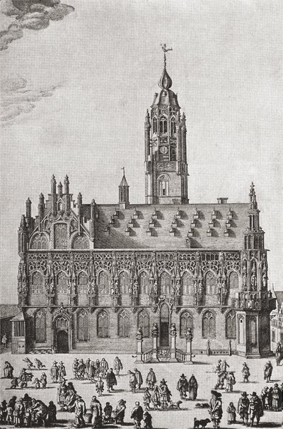 Stadhuis，米德尔堡，就像16世纪一样，来自JR Green的“英国人的短暂历史”，于1893年出版 作者 英语学校