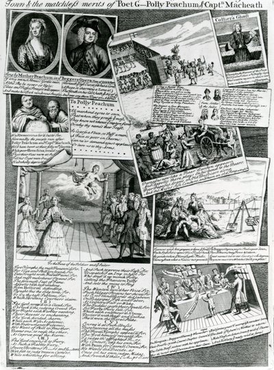 Stage Medley代表镇上的礼貌品味以及诗人G.，Polly Peachum和Captain Macheath的无与伦比的优点，c.1728 作者 英语学校