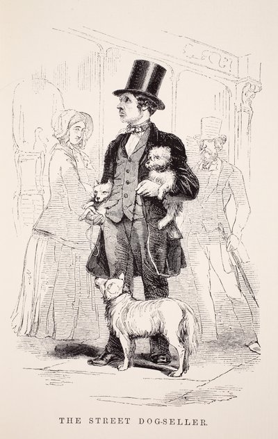 街头狗卖家，来自伦敦工党和伦敦穷人的插图由Henry Mayhew，酒吧。 1862年 作者 英语学校