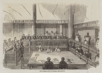 马德拉斯的最高法院（雕刻）。 作者 英语学校