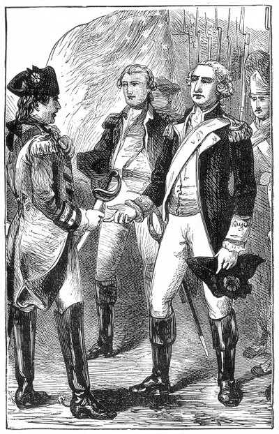 康沃利斯投降，来自法国历史，Emile de Bonnechose，由Ward，Lock and Co出版，伦敦 作者 英语学校