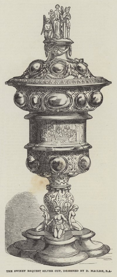 Swiney Bequest Silver Cup，由 D Maclise, RA 设计（雕刻） 作者 英语学校