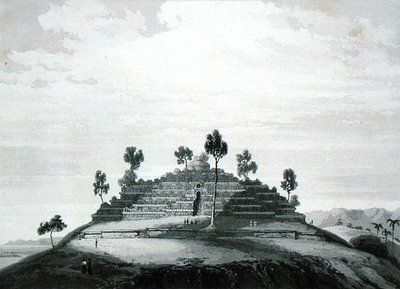 克度市博罗区的博罗博多寺，摘自托马斯-斯坦福-莱佛士（1781-1826）的《爪哇历史》，1830年出版（第二版）（石印）。 作者 英语学校