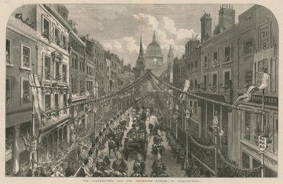 感恩节那天：游行队伍掠过Ludgate Hill 作者 英语学校