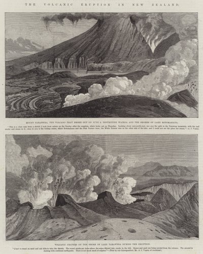 新西兰的火山爆发（版画） 作者 英语学校