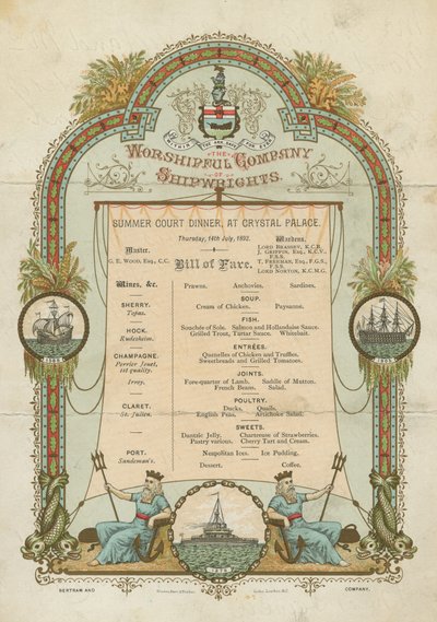 The Shipwrights Summer Court Dinner（chromolitho）崇拜公司 作者 英语学校