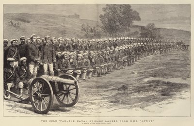 The Zulu War, the Naval Brigade landed from HMS "Active" (engraving) 作者 英语学校