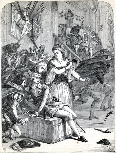 1792 年，瑞典斯德哥尔摩，Jackob Johan Anckarström 在假面舞会上刺杀古斯塔夫三世（雕刻） 作者 英语学校