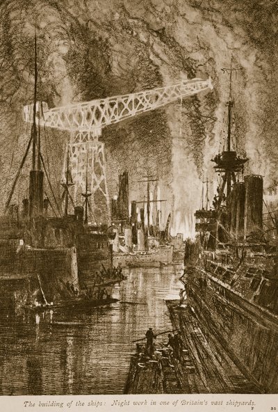 建造船只：1914年至1919年在英国一个巨大的造船厂进行夜间工作 作者 英语学校
